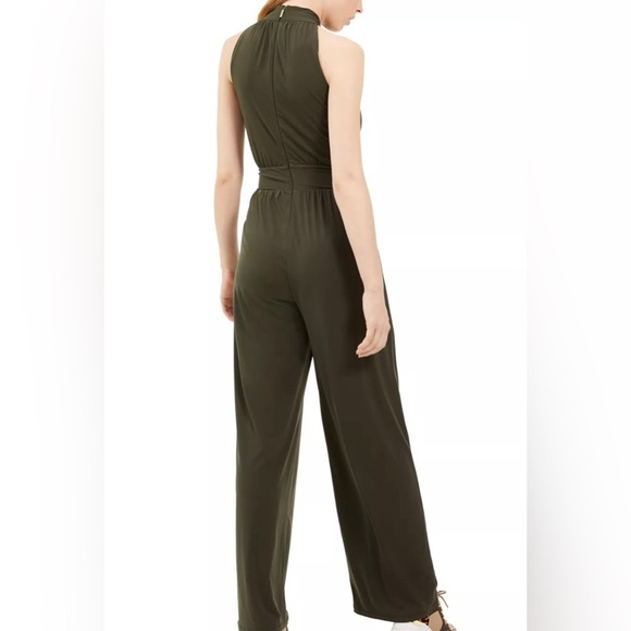 MICHAEL MICHAEL KORS Green Twist-Neck Halter Jumpsuit Size XS - Picture 4 of 7